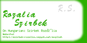 rozalia szirbek business card